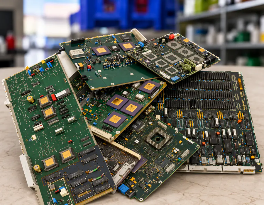 Printplaten gesorteerd bij GLR Recycling